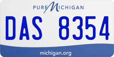 MI license plate DAS8354