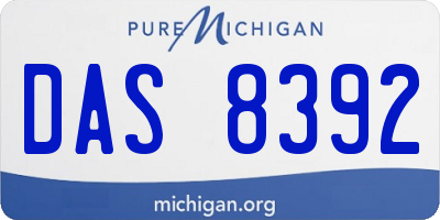 MI license plate DAS8392