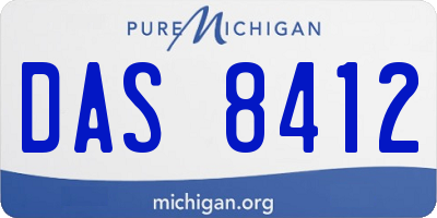 MI license plate DAS8412