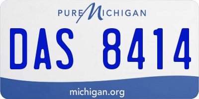 MI license plate DAS8414