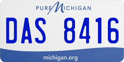 MI license plate DAS8416