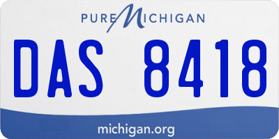 MI license plate DAS8418