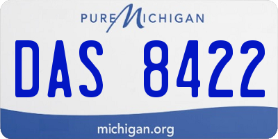 MI license plate DAS8422