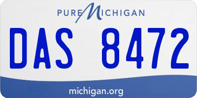 MI license plate DAS8472