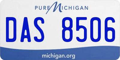 MI license plate DAS8506