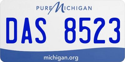 MI license plate DAS8523