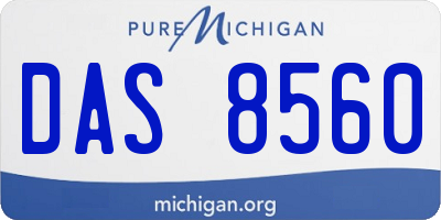 MI license plate DAS8560