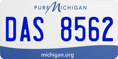 MI license plate DAS8562