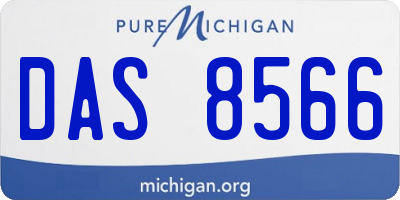 MI license plate DAS8566
