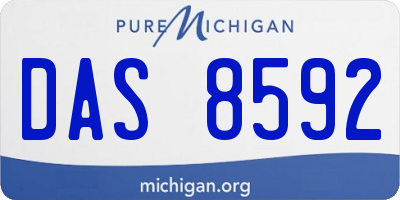 MI license plate DAS8592