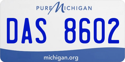MI license plate DAS8602