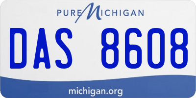 MI license plate DAS8608