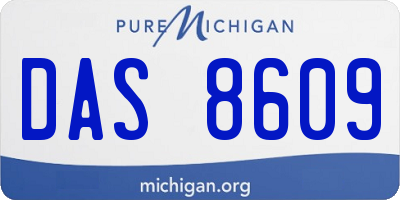 MI license plate DAS8609