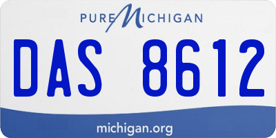 MI license plate DAS8612