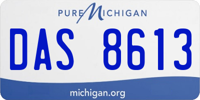MI license plate DAS8613