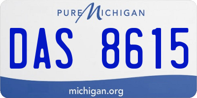 MI license plate DAS8615