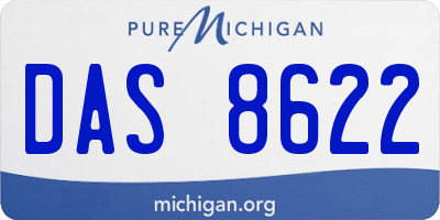 MI license plate DAS8622