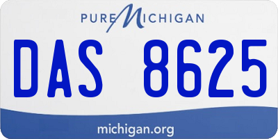 MI license plate DAS8625