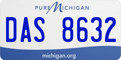MI license plate DAS8632