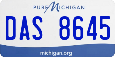MI license plate DAS8645