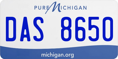 MI license plate DAS8650