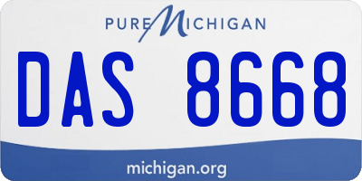 MI license plate DAS8668