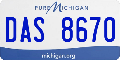 MI license plate DAS8670