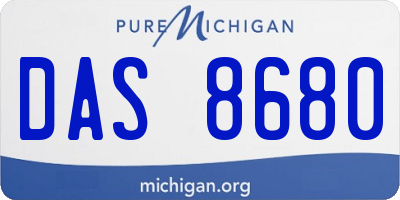 MI license plate DAS8680
