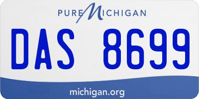 MI license plate DAS8699