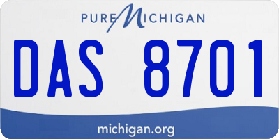 MI license plate DAS8701