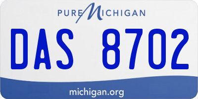 MI license plate DAS8702