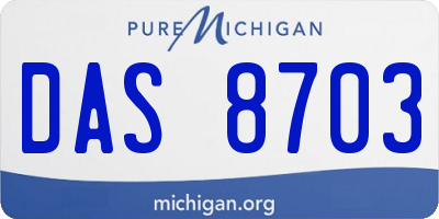 MI license plate DAS8703
