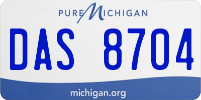 MI license plate DAS8704