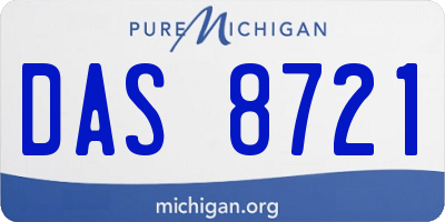 MI license plate DAS8721