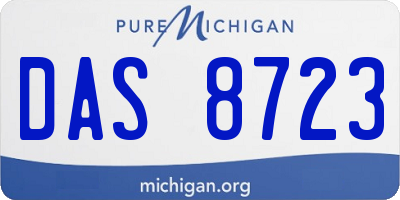 MI license plate DAS8723