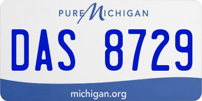 MI license plate DAS8729