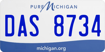 MI license plate DAS8734