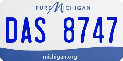 MI license plate DAS8747