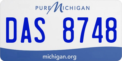 MI license plate DAS8748
