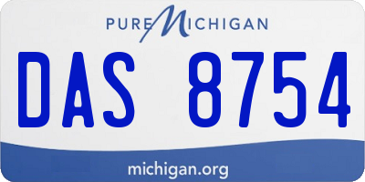 MI license plate DAS8754