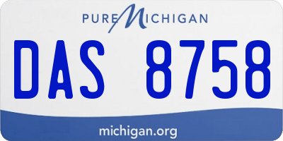 MI license plate DAS8758