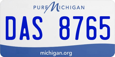 MI license plate DAS8765