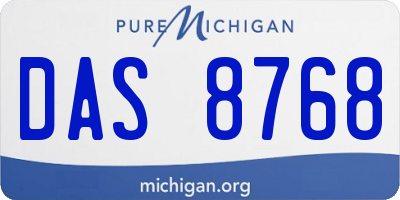 MI license plate DAS8768