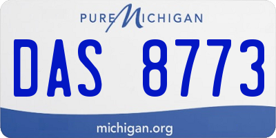 MI license plate DAS8773