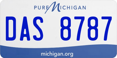 MI license plate DAS8787