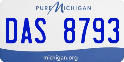 MI license plate DAS8793