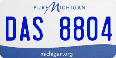 MI license plate DAS8804