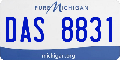 MI license plate DAS8831