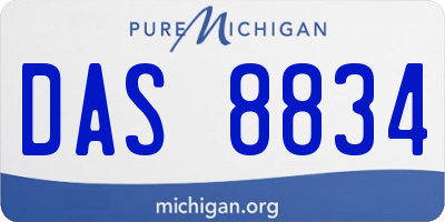 MI license plate DAS8834