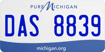 MI license plate DAS8839